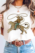 Rodeo Leopard Cowboy Graphic Tee