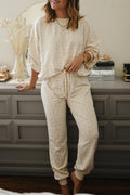 Cozy White Cheetah Lounge Set