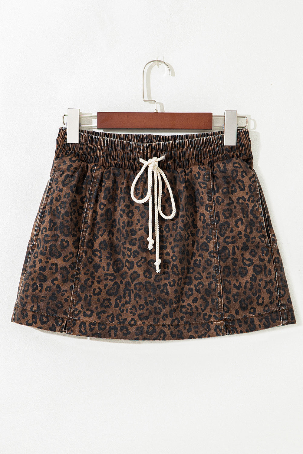 Wild Side Leopard Denim Skort