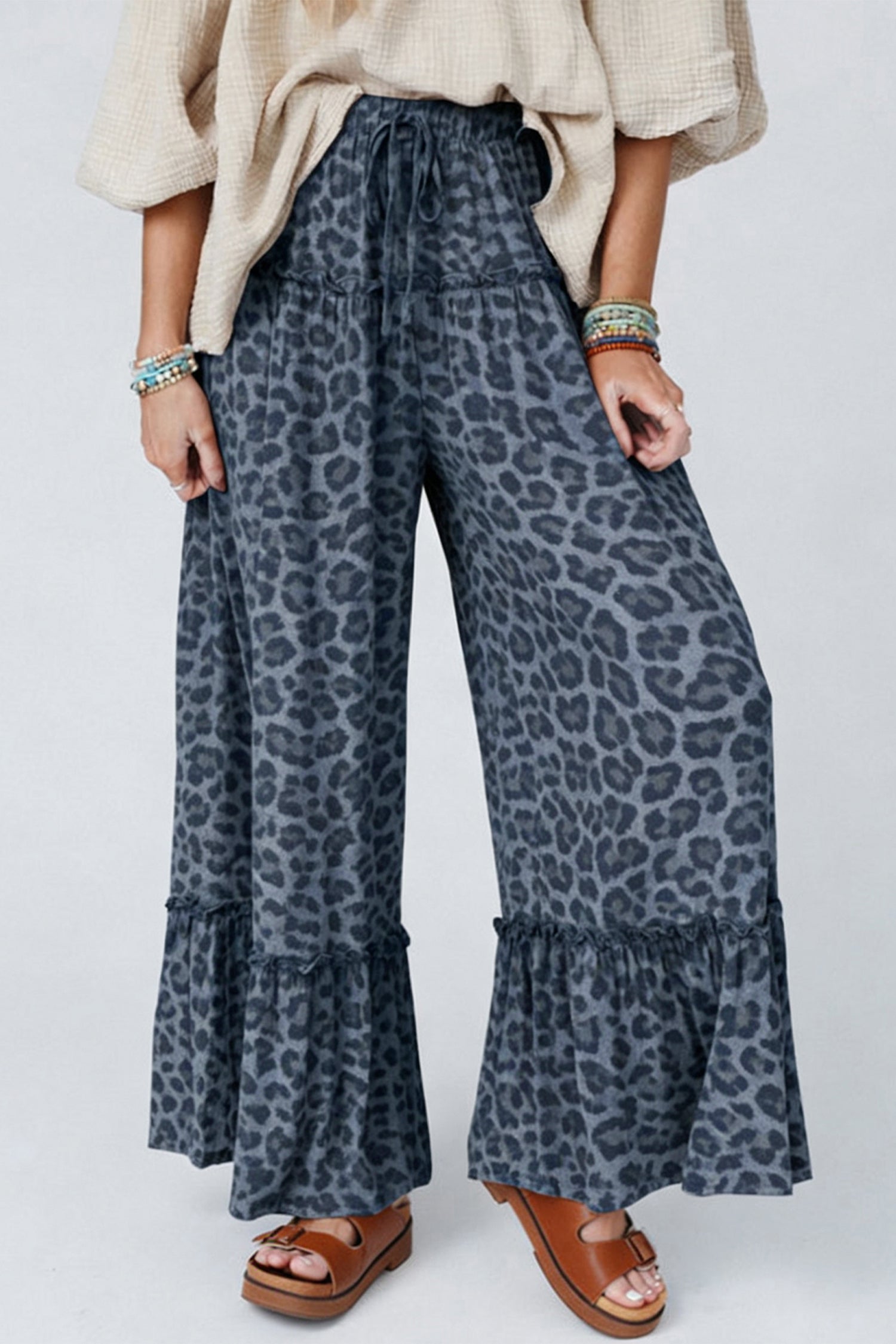 Wild Side Leopard Wide Leg Pants