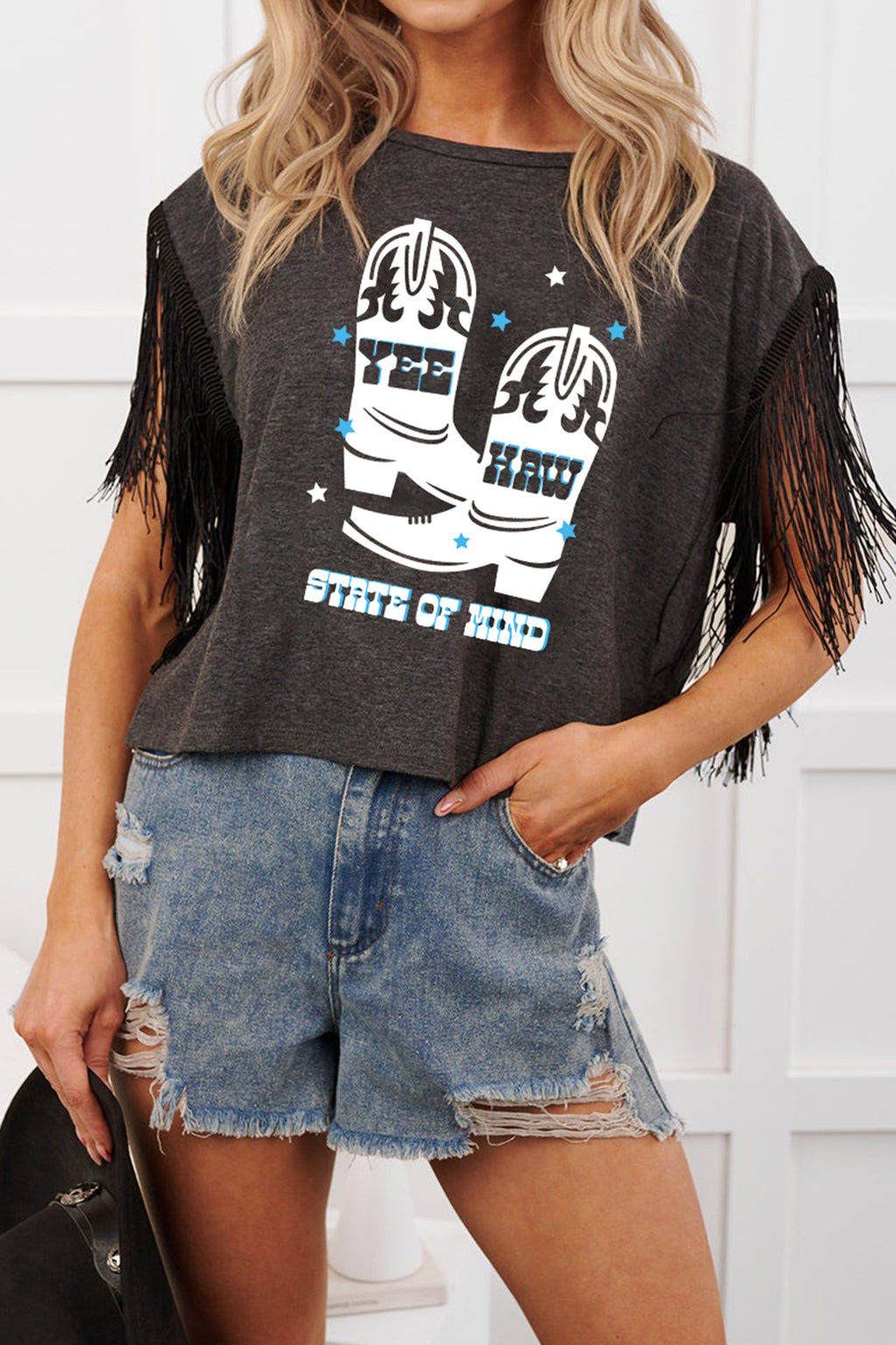 Yee Haw State of Mind Fringe Tee