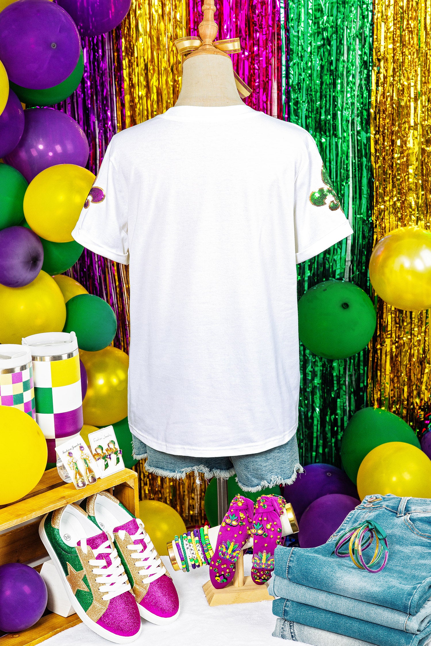 Mardi Gras Sequin Fleur de Lis Tee