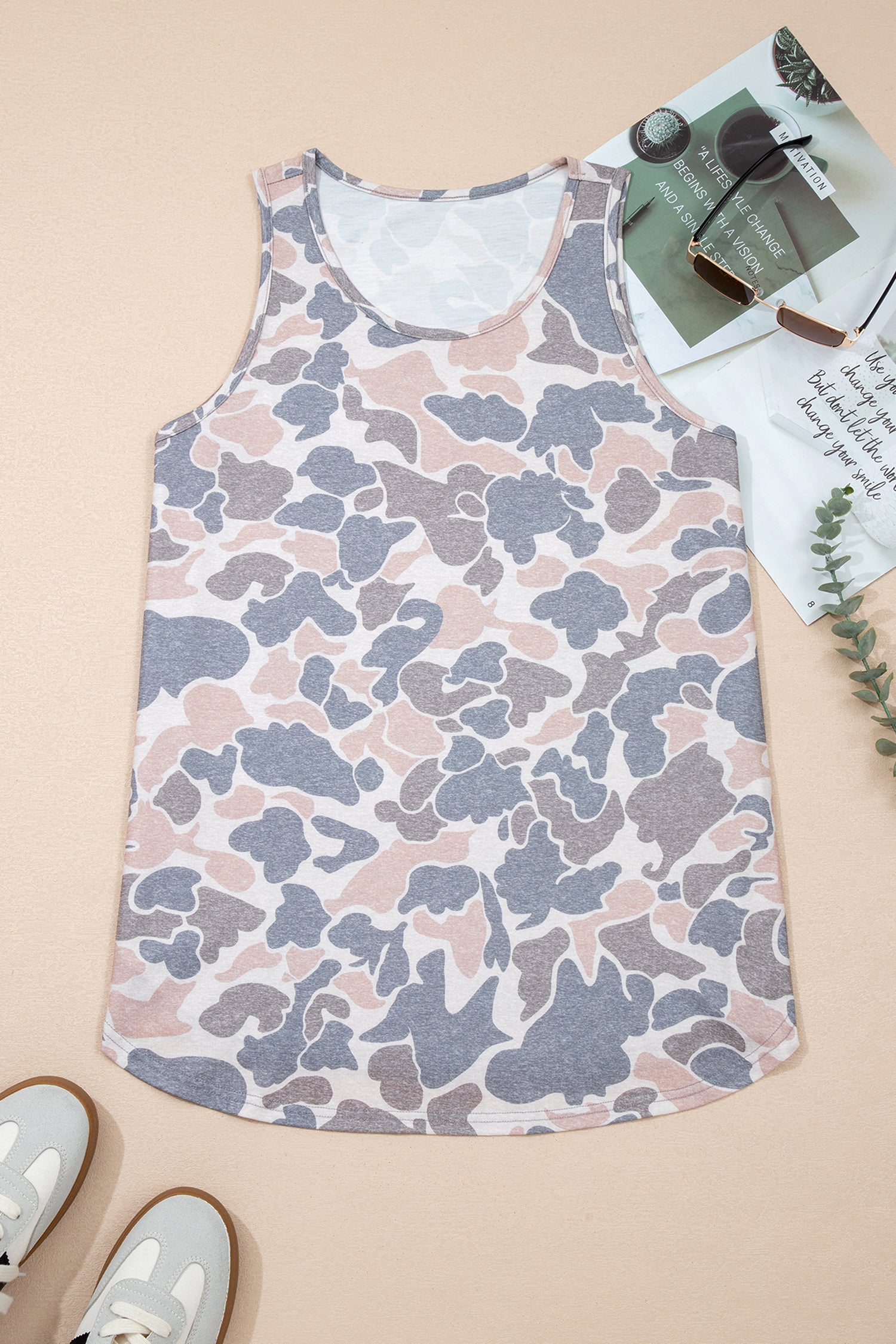 Retro Camo Oversized Tank Top