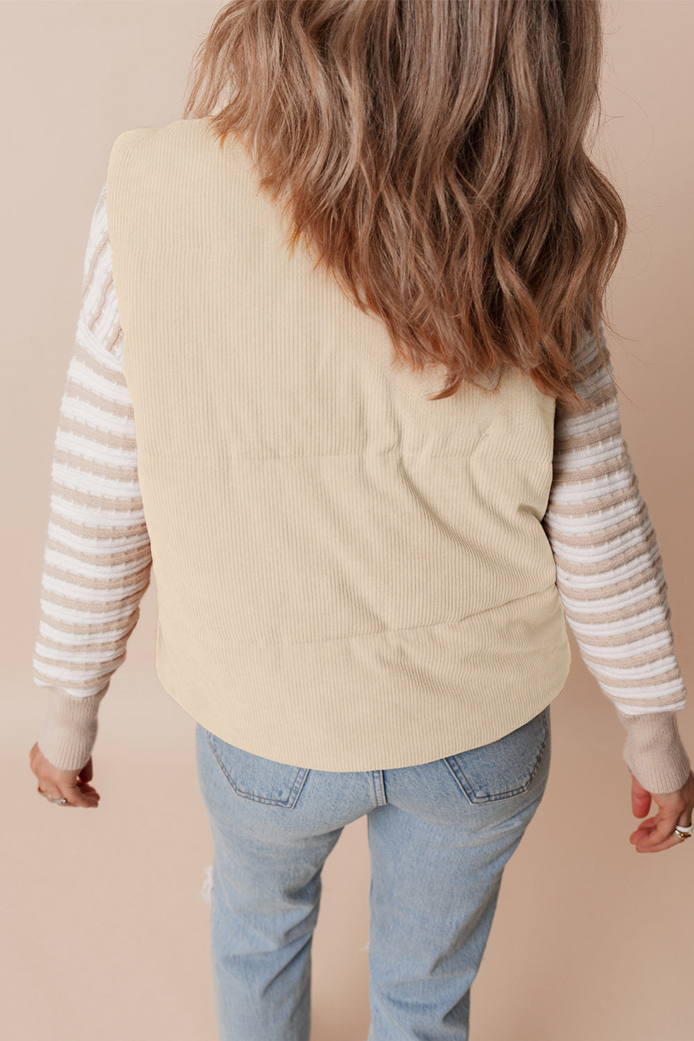 Coffee Corduroy Puffer Vest