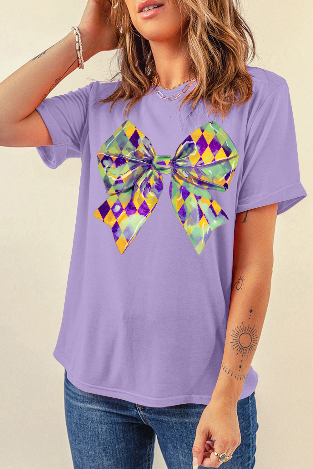 Mardi Gras Bow Graphic Tee