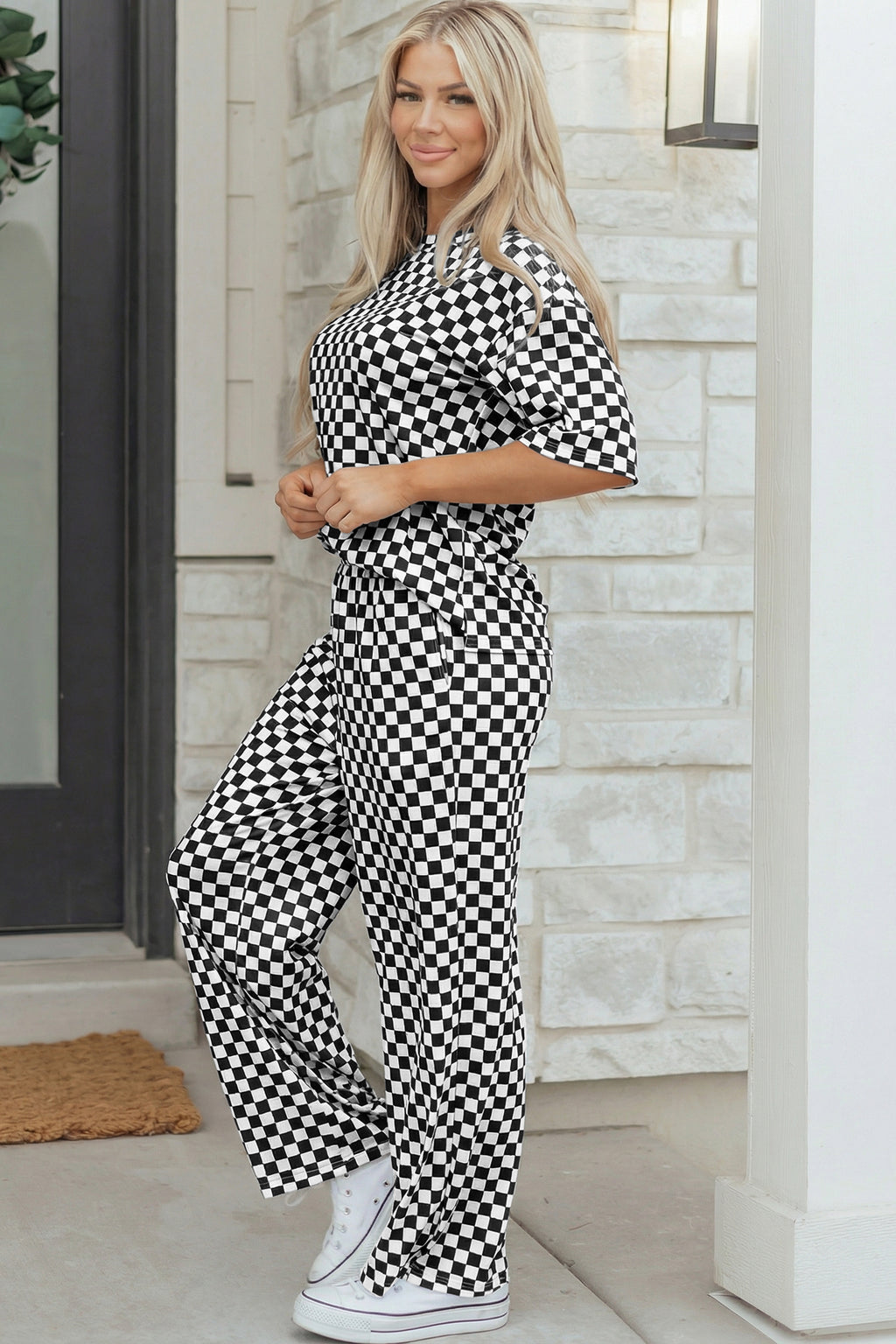 Easy Checkered Lounge Pant Set