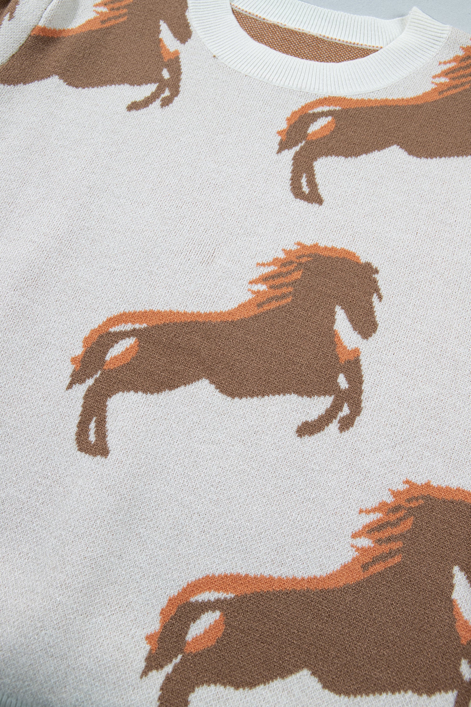 Western Horse Puff Sleeve Sweater