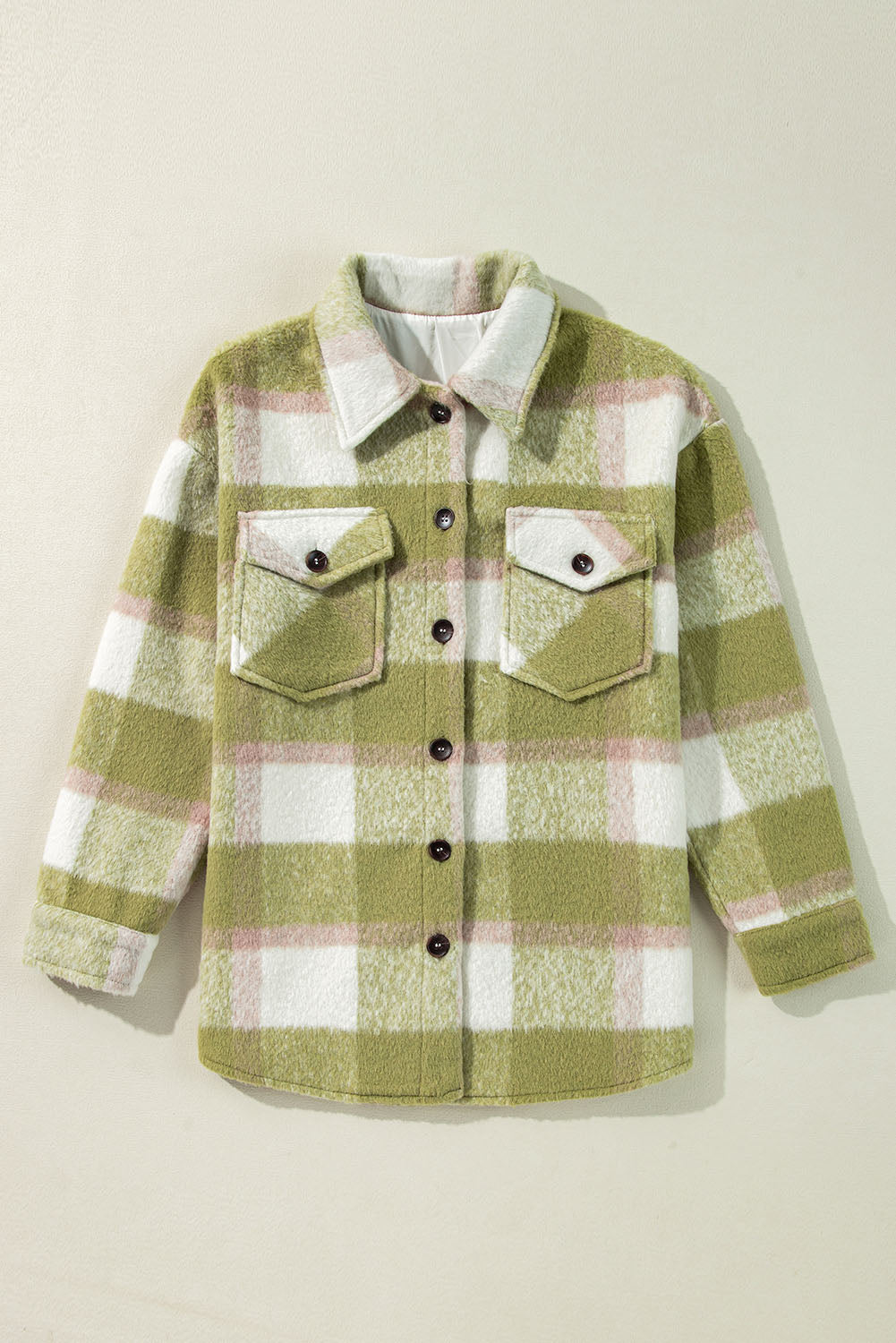 Sage Plaid Pocket Shacket