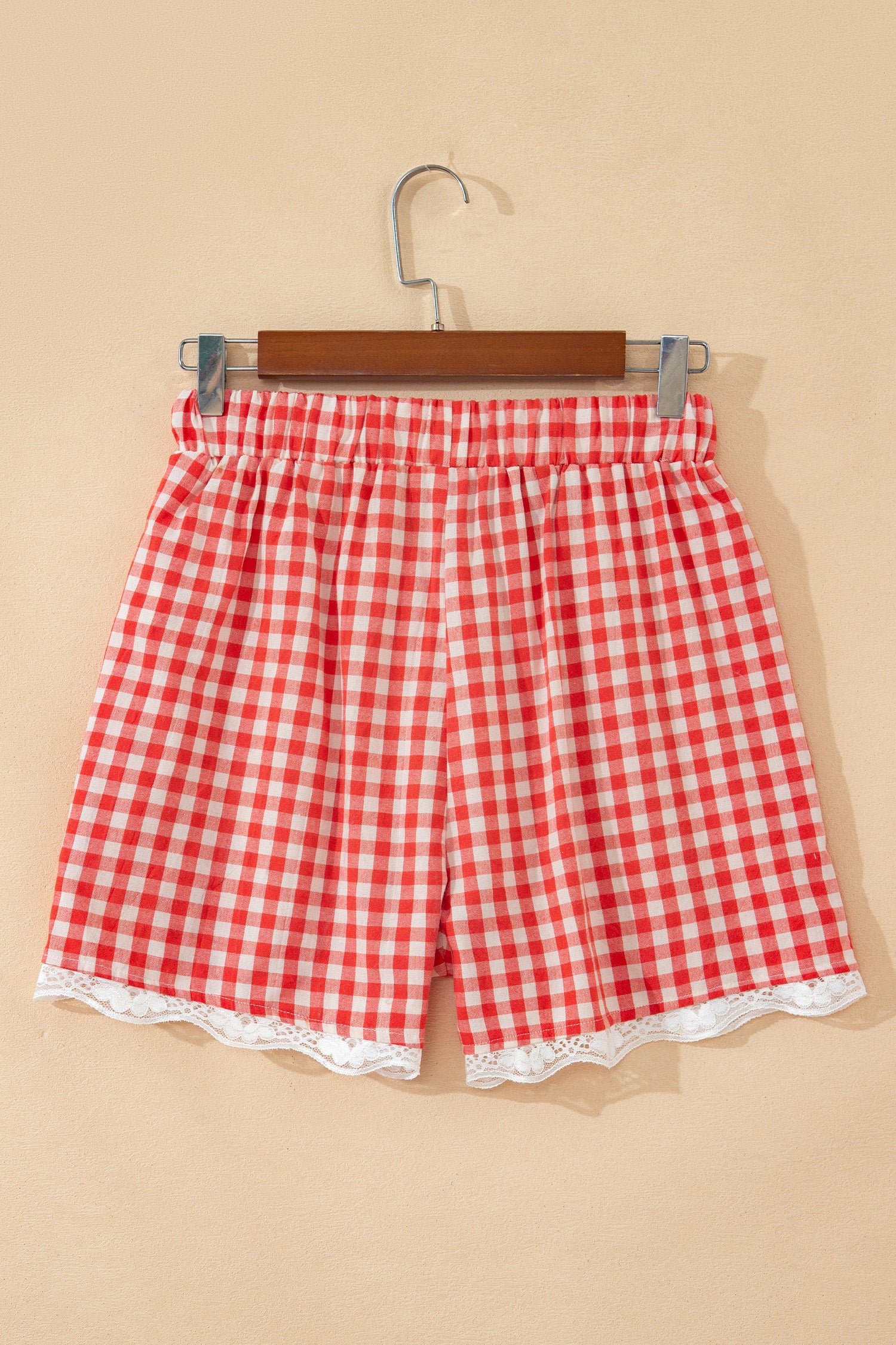 Southern Gingham Lace Trim Shorts