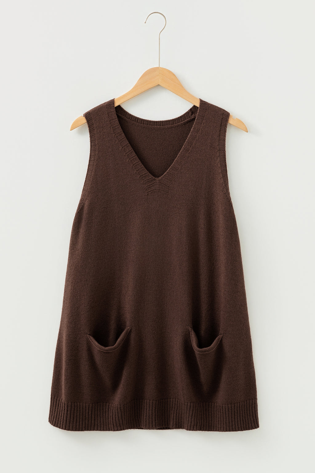 Easy Layer Pocket Tunic Sweater Vest