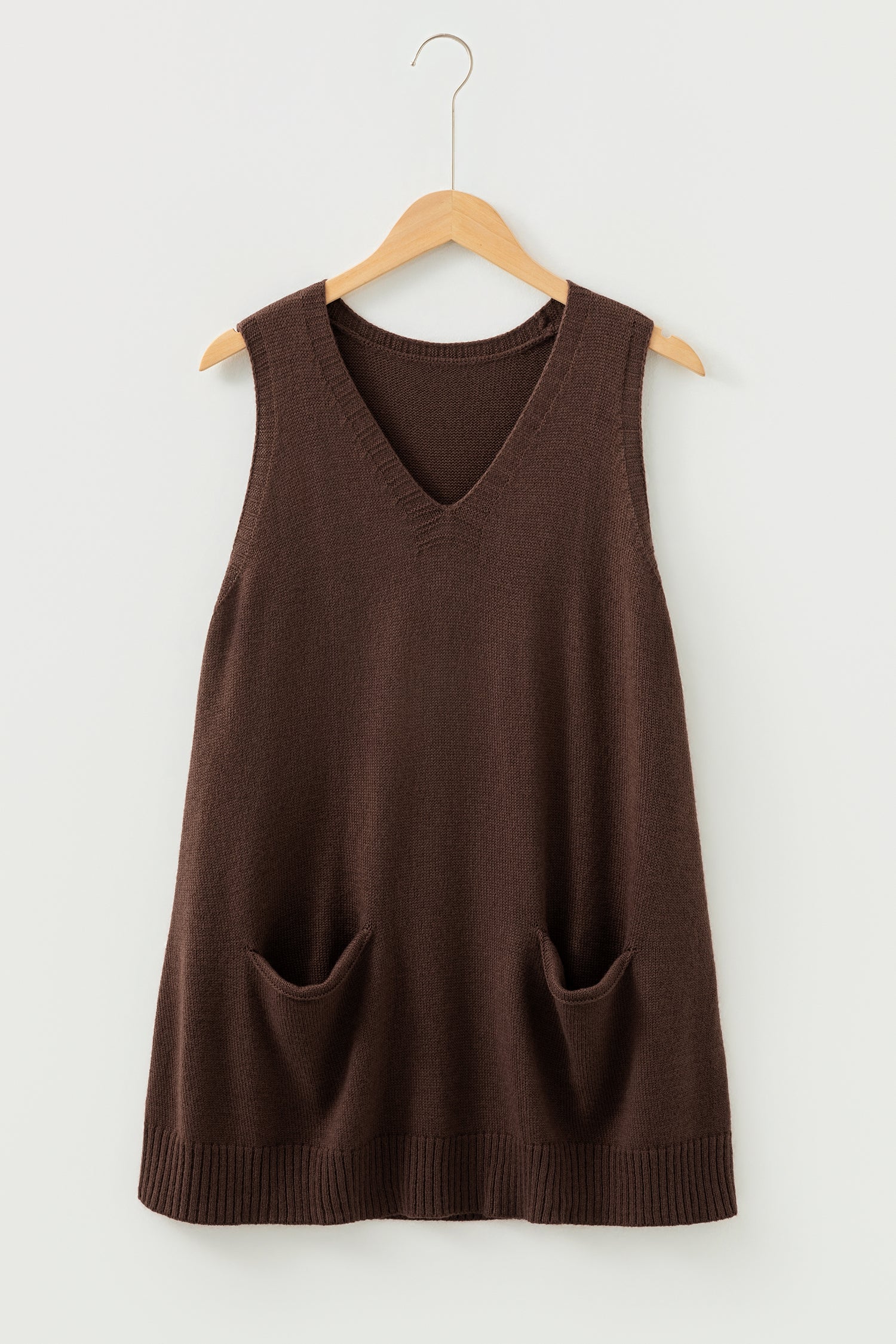 Easy Layer Pocket Tunic Sweater Vest