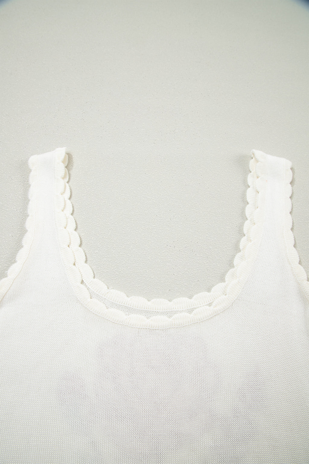 Prairie Floral Scalloped Sweater Vest