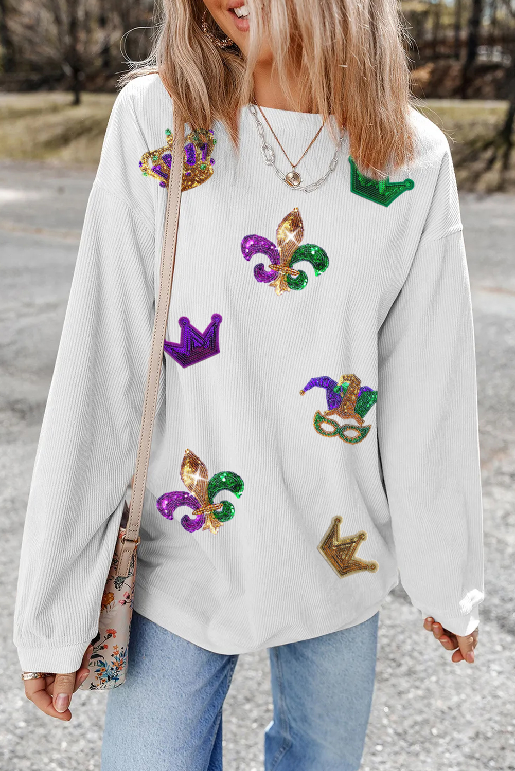 Mardi Gras Sequin Symbol Sweatshirt