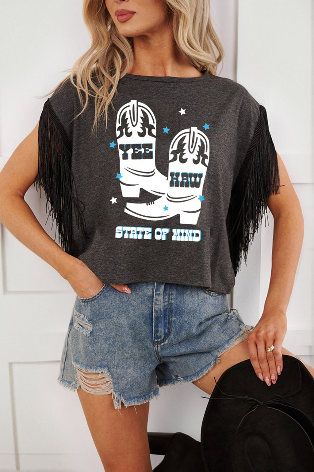 Yee Haw State of Mind Fringe Tee