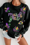 Mardi Gras Sequin Fleur de Lis Sweatshirt