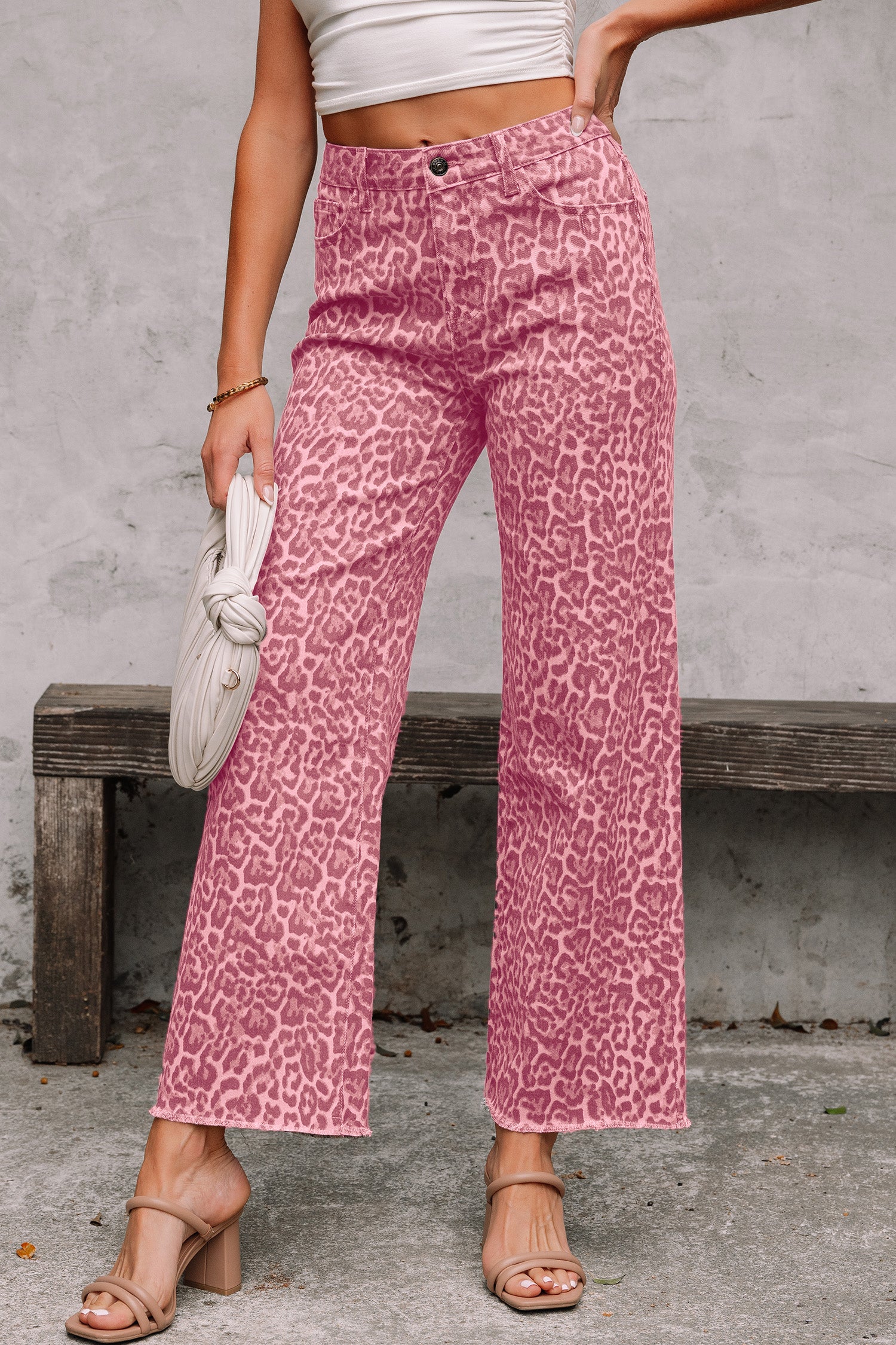Wild Side Leopard Wide Leg Jeans