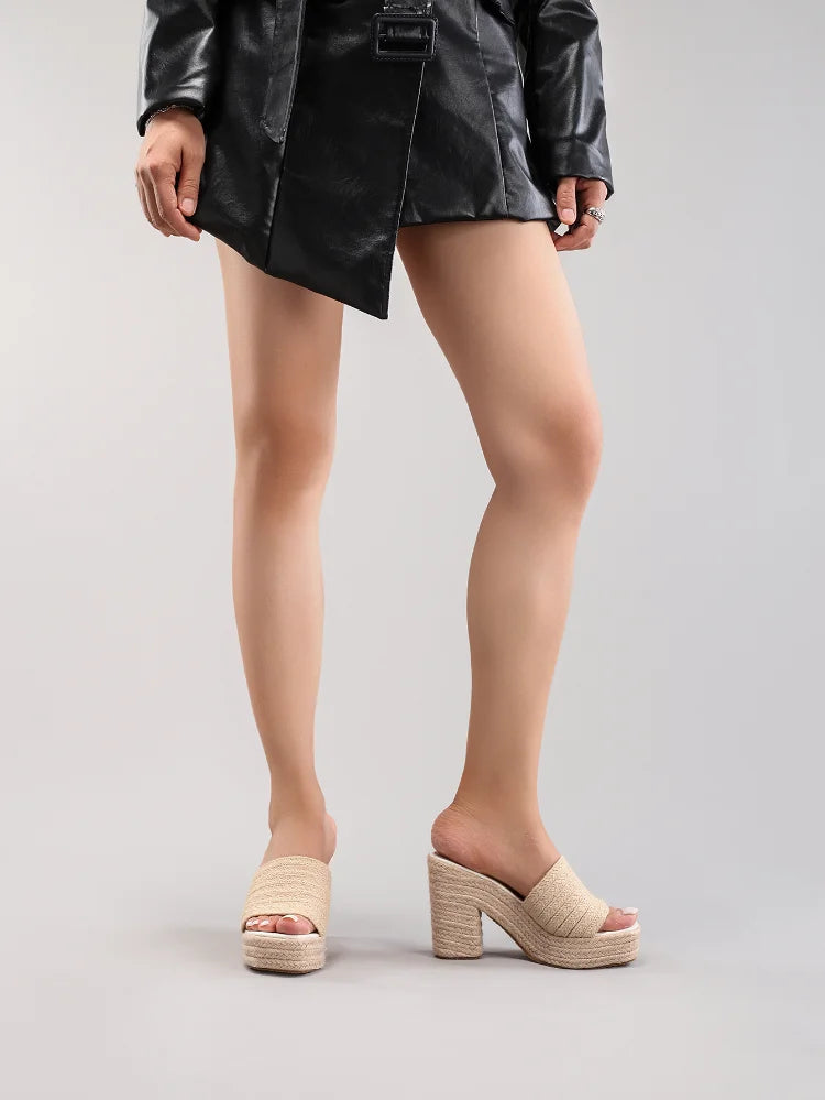 Hemp Rope Wedge Platform Sandals