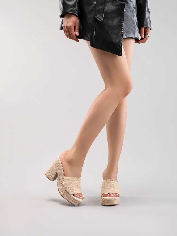 Hemp Rope Wedge Platform Sandals