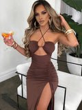 Backless Bodycon Midi Dress