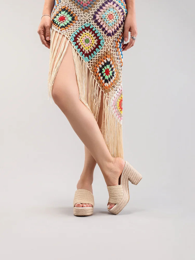 Hemp Rope Wedge Platform Sandals
