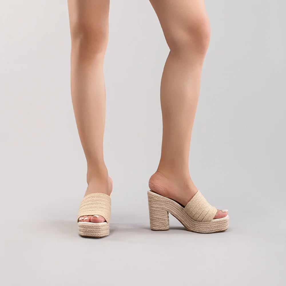 Hemp Rope Wedge Platform Sandals
