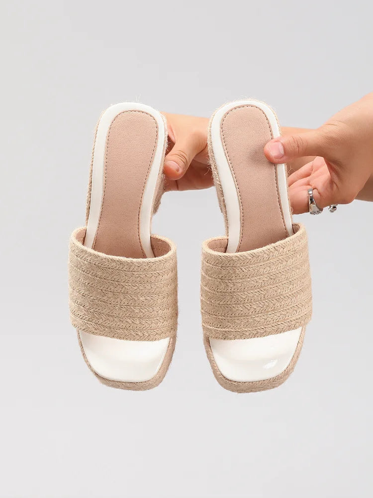 Hemp Rope Wedge Platform Sandals