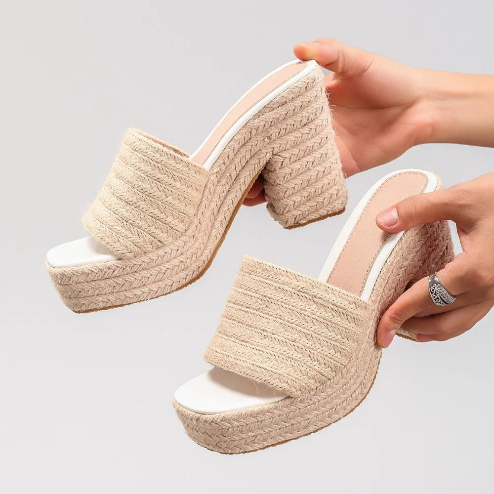 Hemp Rope Wedge Platform Sandals