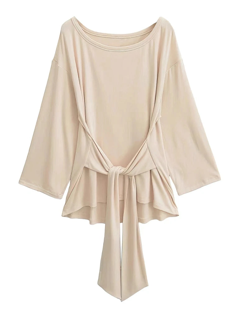 Sheer Bandage Off-Shoulder Long Sleeve Top