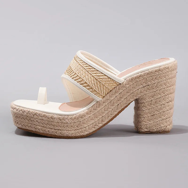 Hemp Rope Wedge Platform Sandals