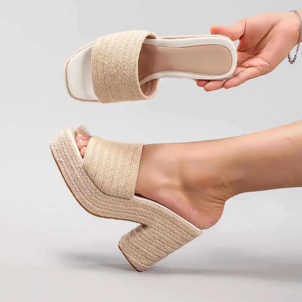 Hemp Rope Wedge Platform Sandals