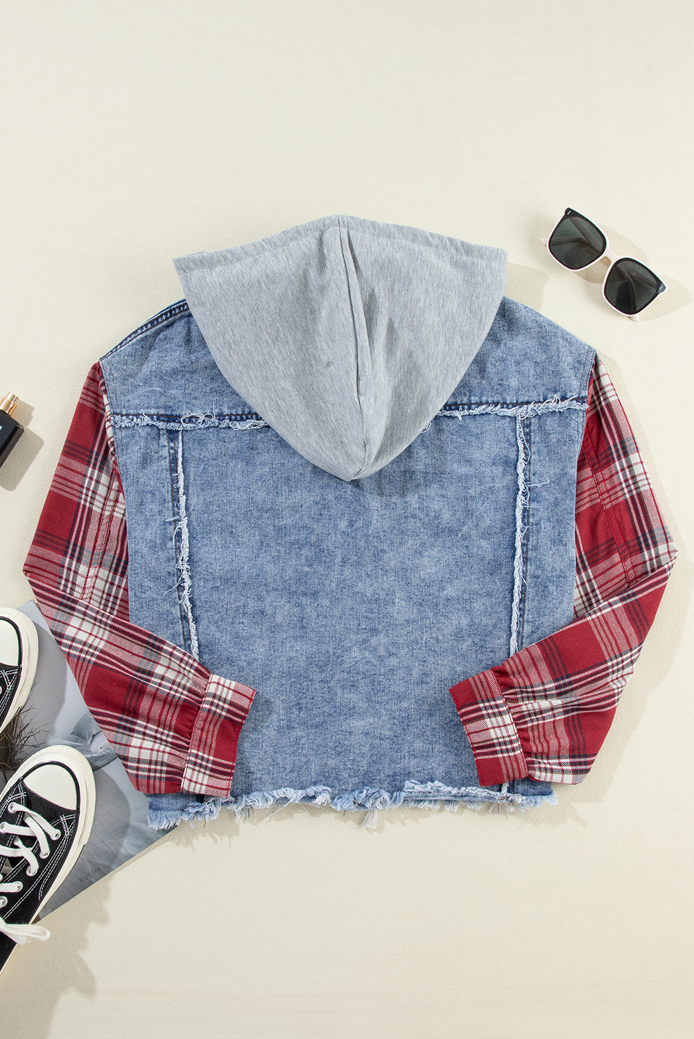 Backroad Plaid Patchwork Denim Jacket