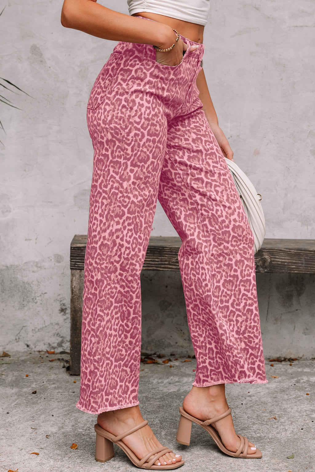 Wild Side Leopard Wide Leg Jeans