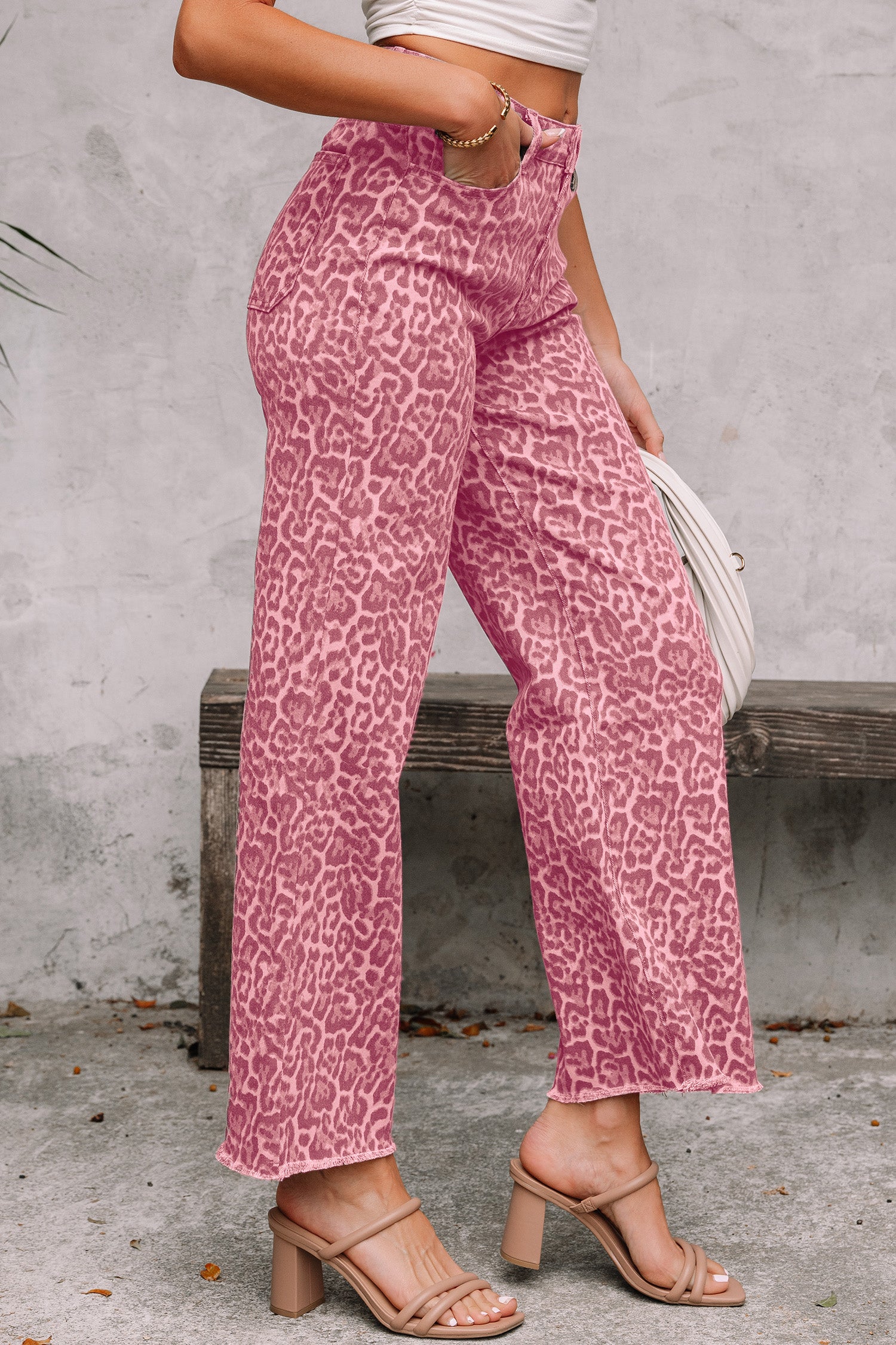 Wild Side Leopard Wide Leg Jeans