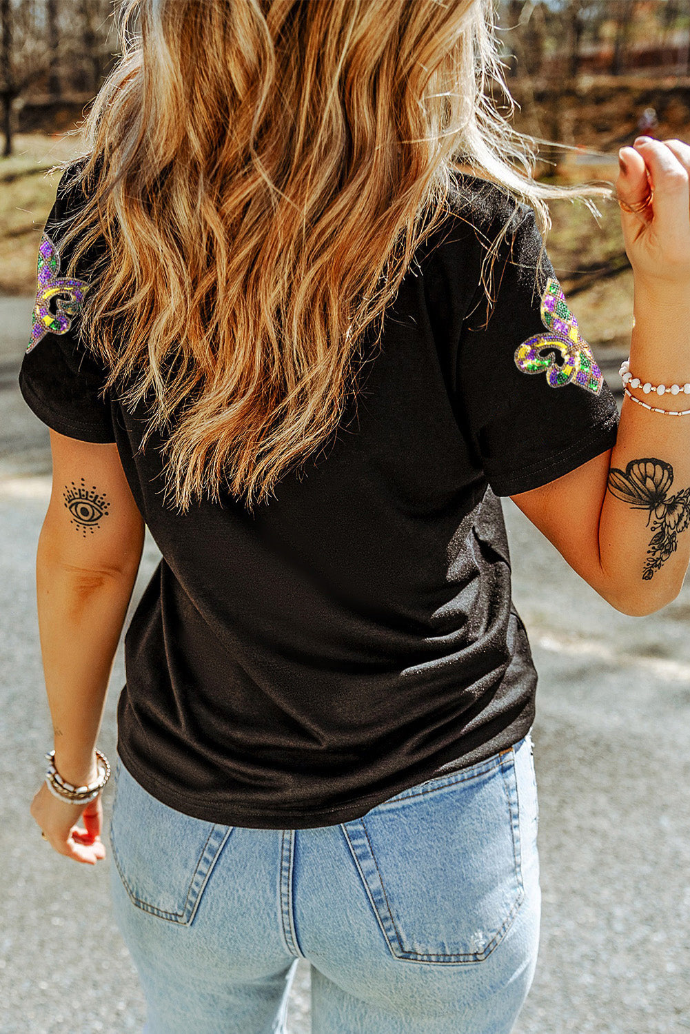 Mardi Gras Sequin Fleur de Lis Tee