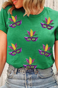 Mardi Gras Sequin Mask Tee