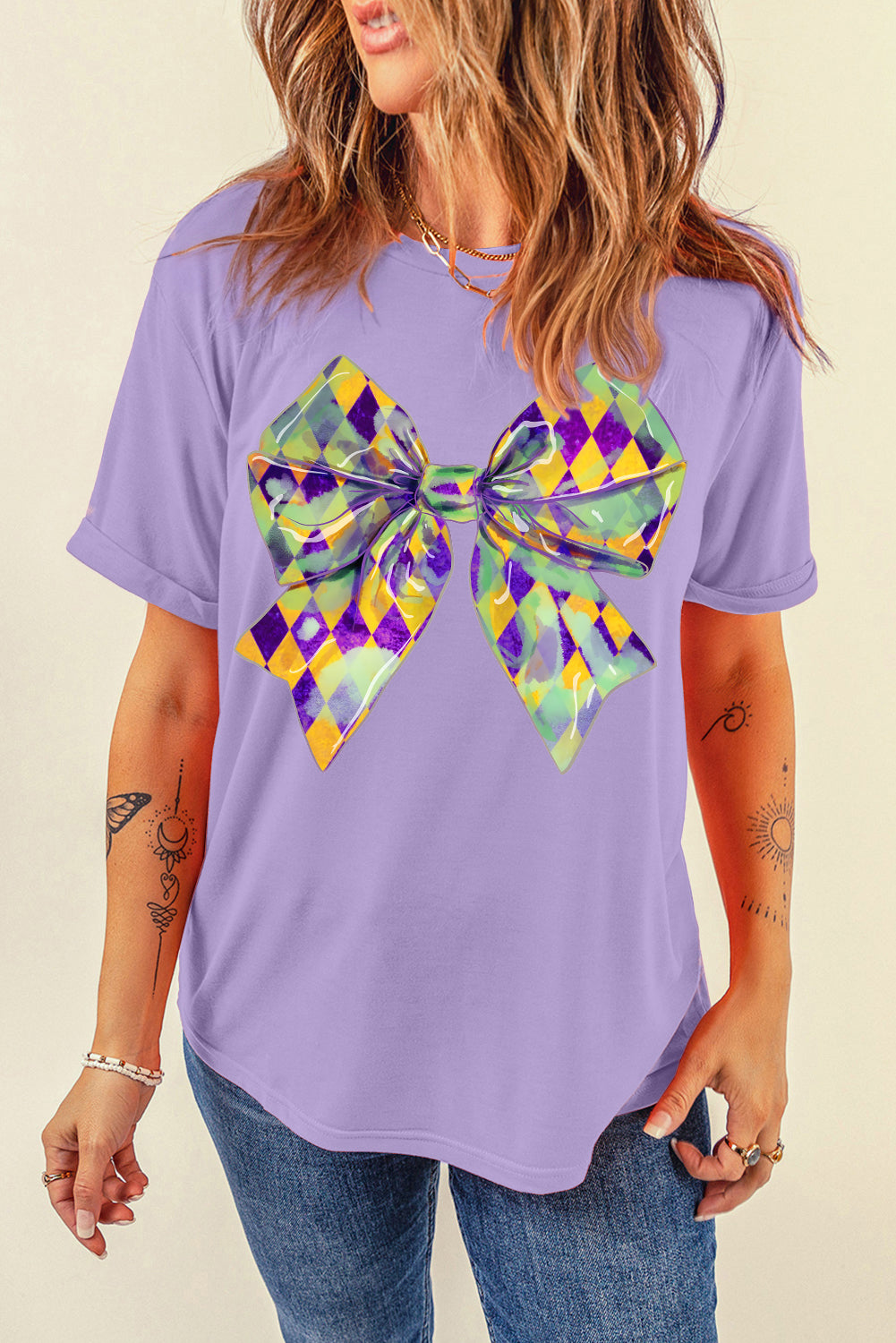 Mardi Gras Bow Graphic Tee