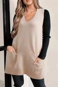 Easy Layer Pocket Tunic Sweater Vest