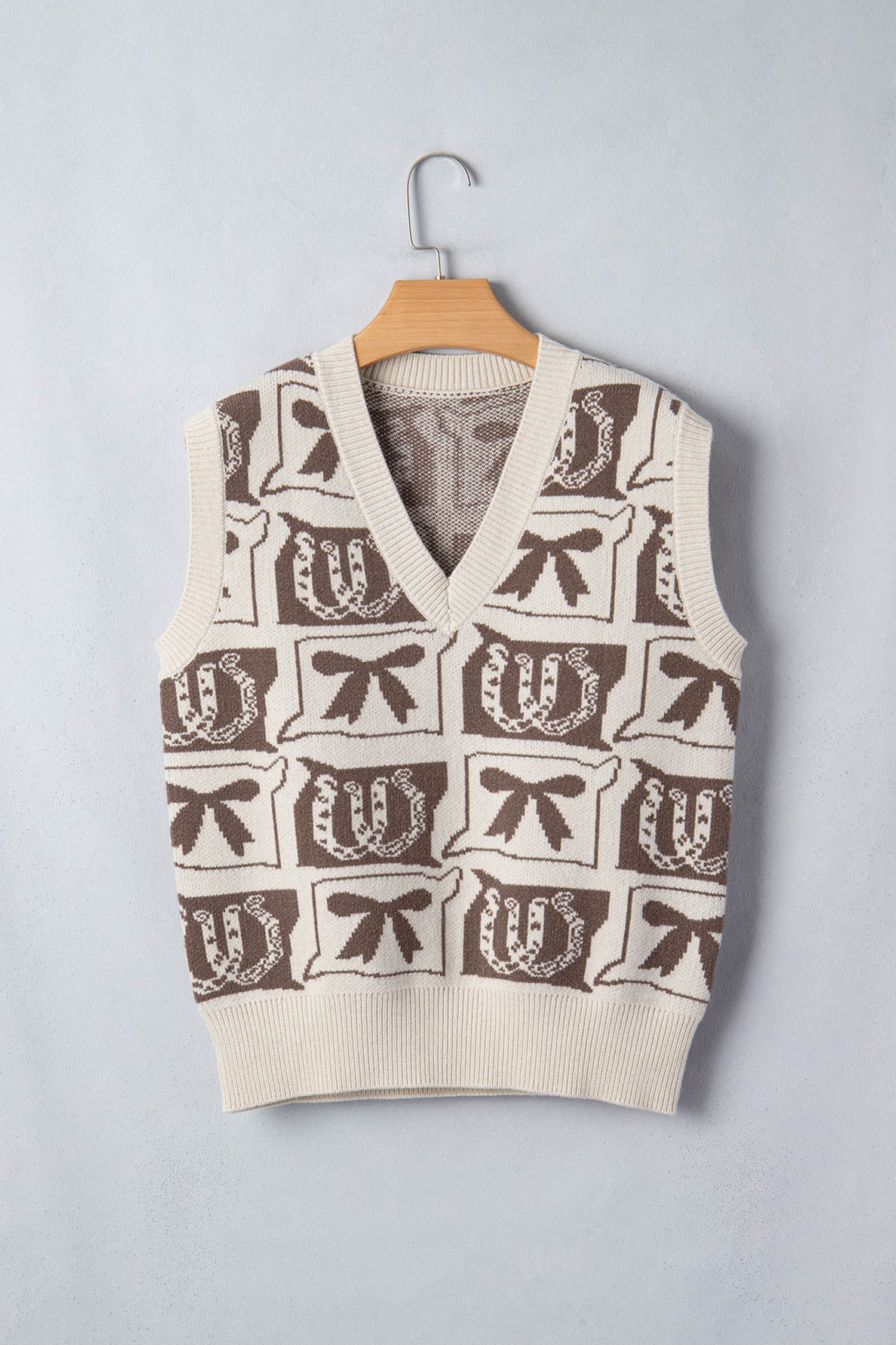 Lucky Bow Western Sweater Vest