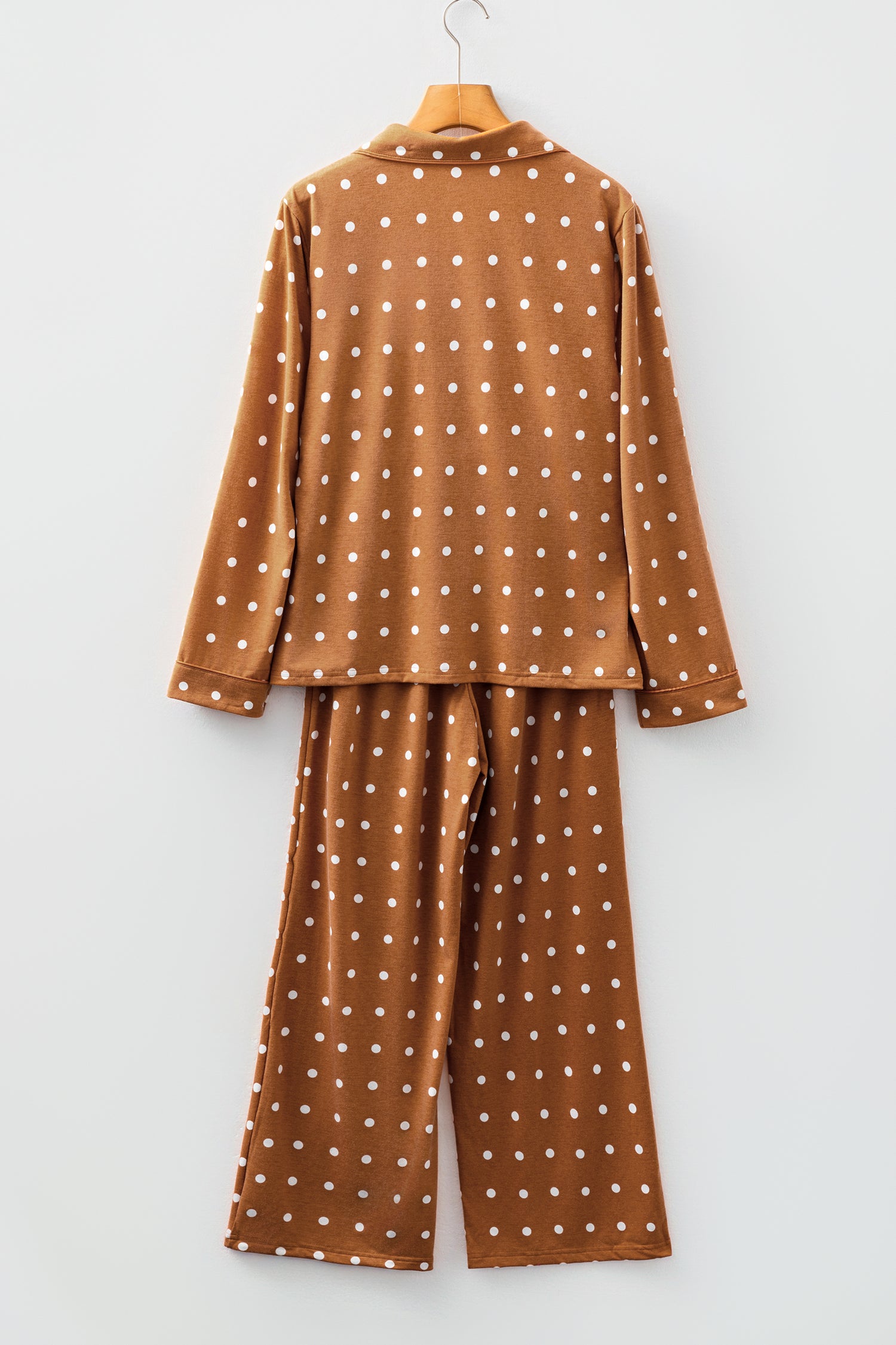 Cozy Brown Polka Dot Pajama Set