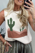 Desert Oasis Cactus Sweater Vest