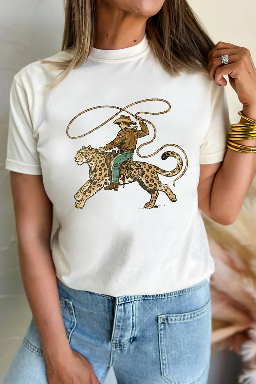 Rodeo Leopard Cowboy Graphic Tee
