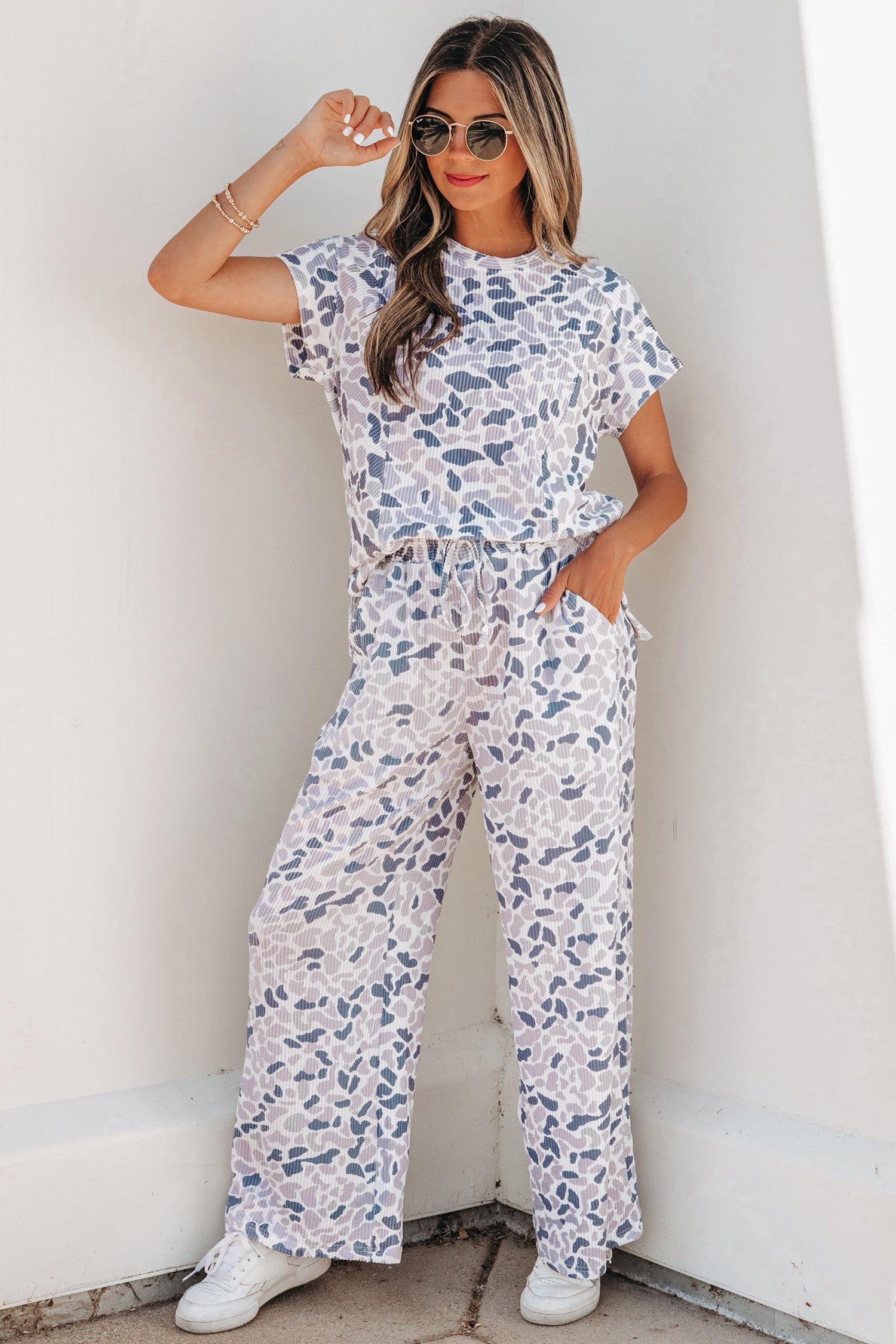 Rebel Camo Wide Leg Pant Set