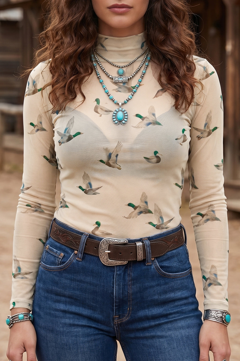 Desert Rodeo Western Mesh Top