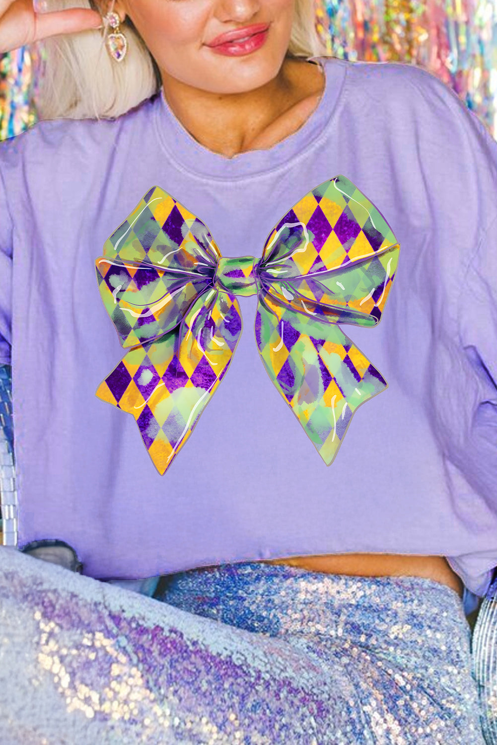 Mardi Gras Bow Graphic Tee