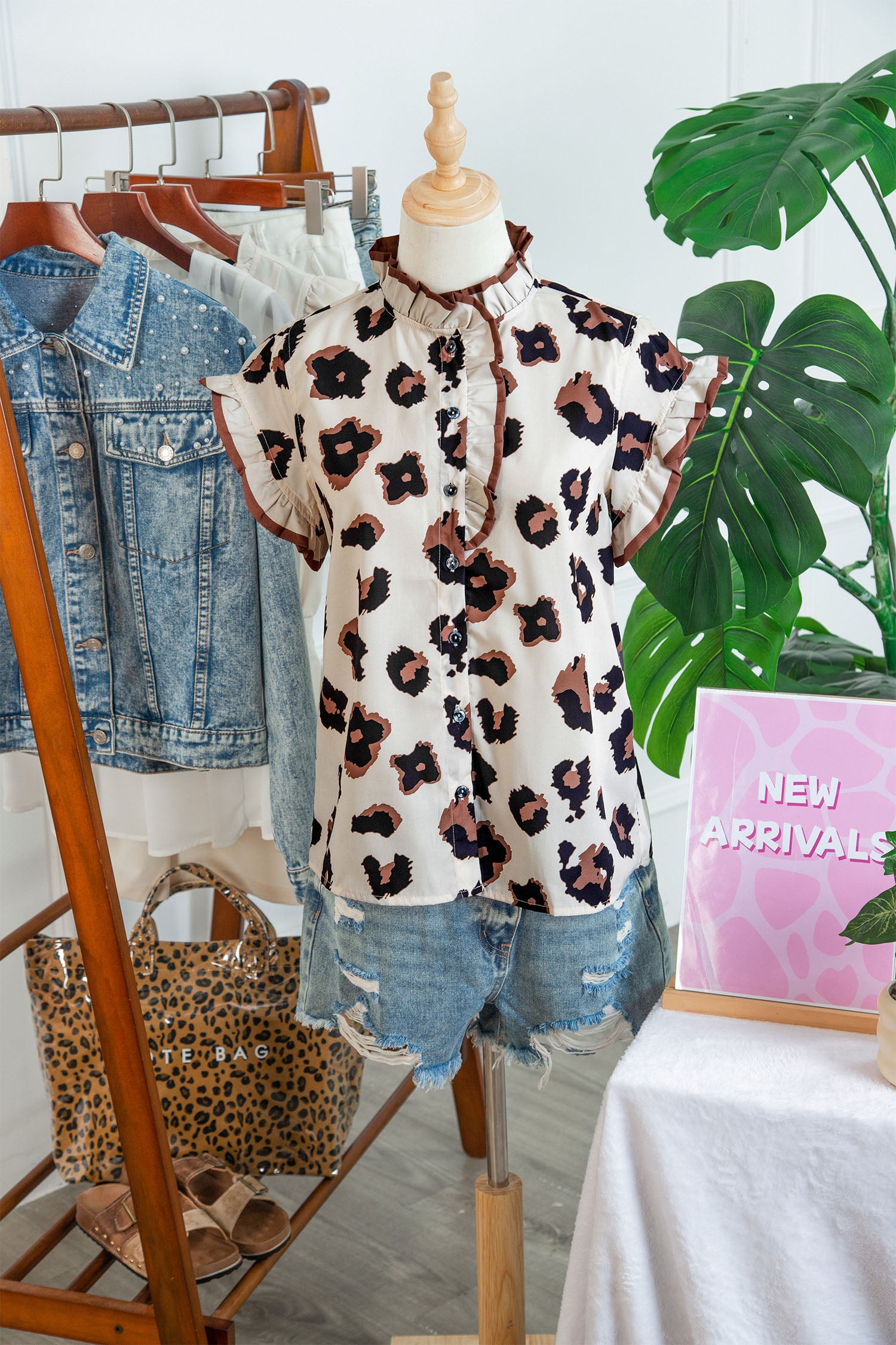 Wild Side Leopard Ruffle Blouse