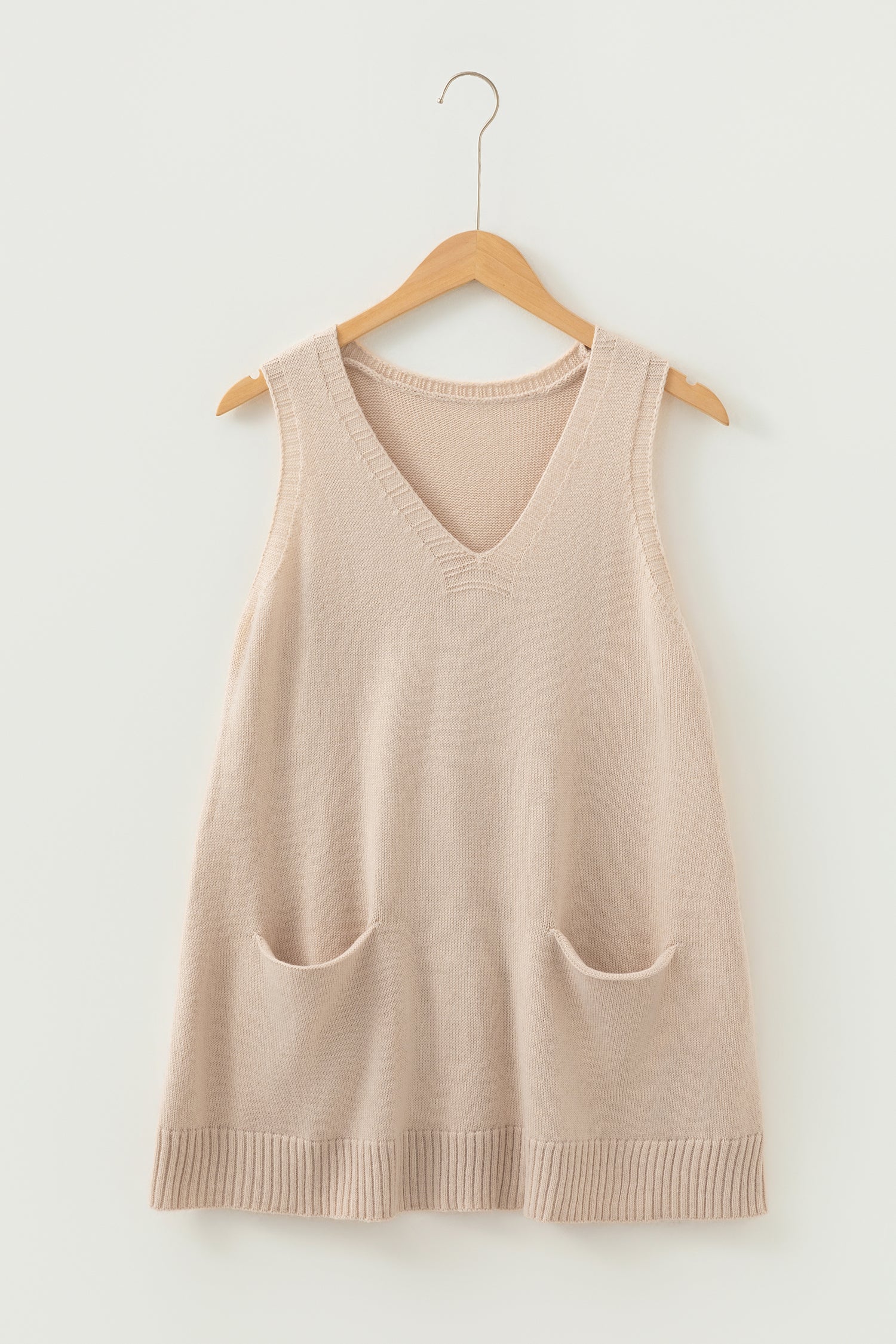 Easy Layer Pocket Tunic Sweater Vest