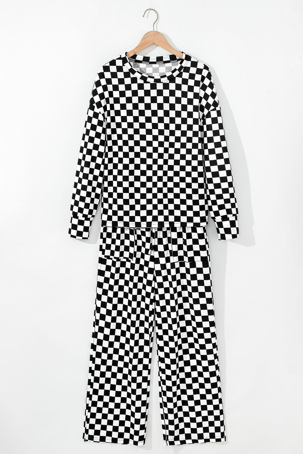 Cozy Checkered Pant Lounge Set