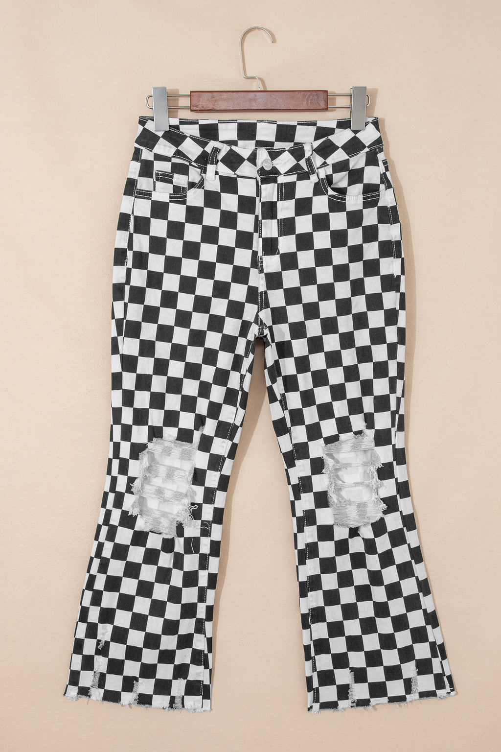 Rebel Checkerboard Distressed Jeans