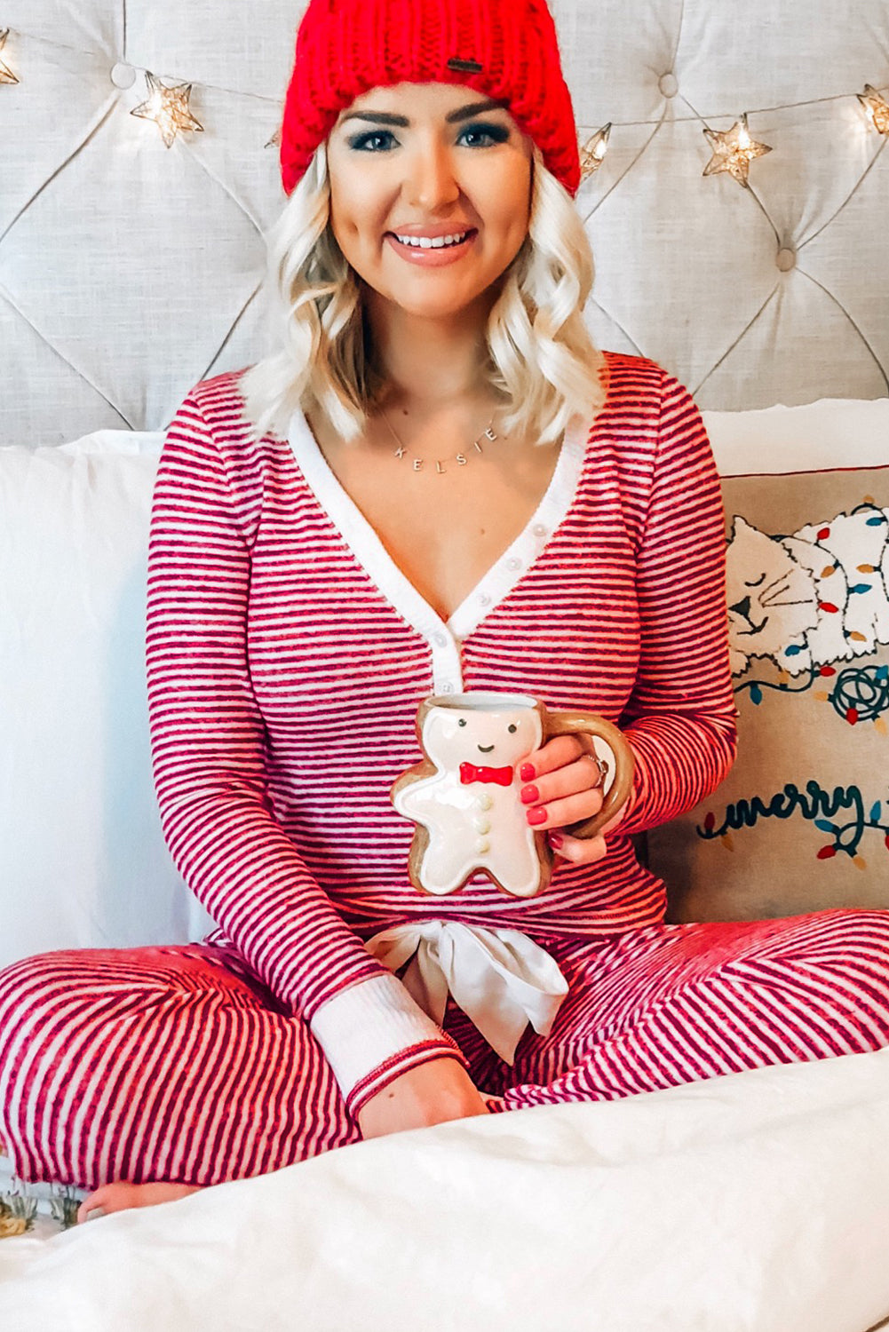 Holiday Red Stripe Lounge Pant Set