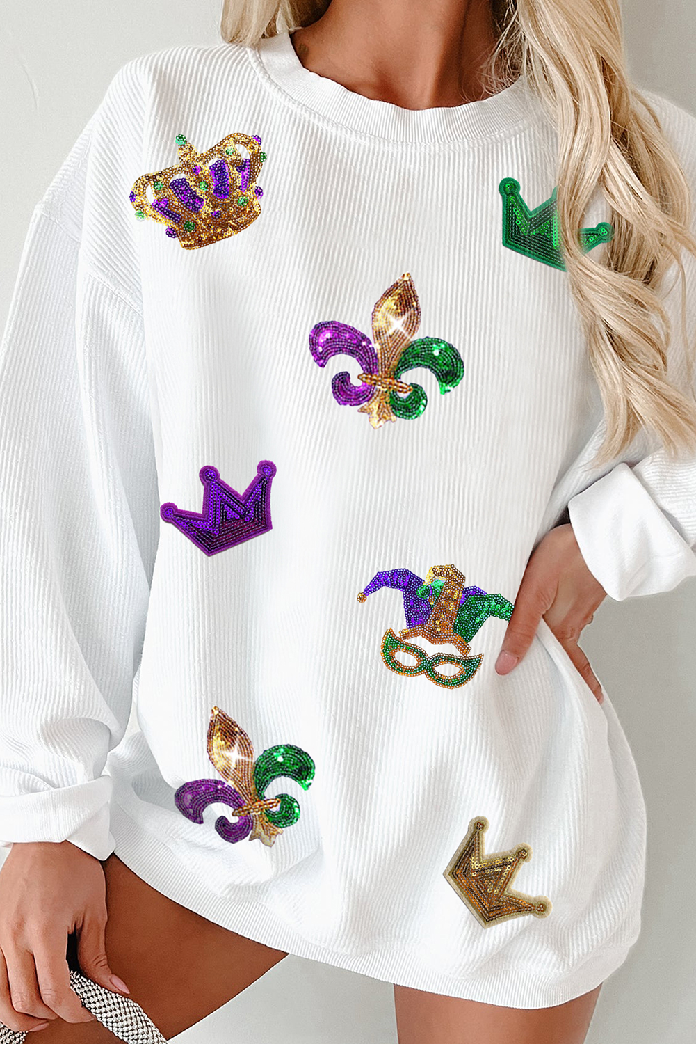 Mardi Gras Sequin Symbol Sweatshirt